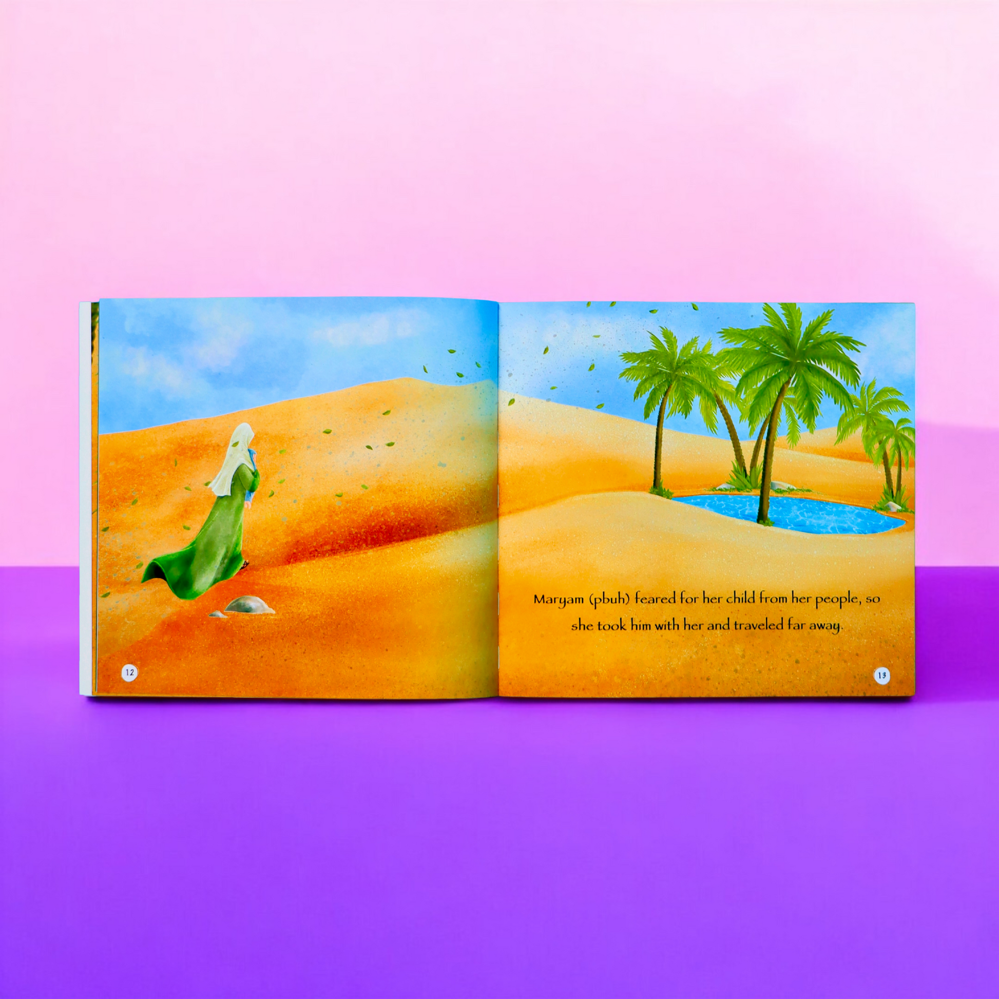 الصورة تعرض صفحات داخلية من كتب مجموعة قصص الأنبياء 12 كتابا باللغة الإنجليزية