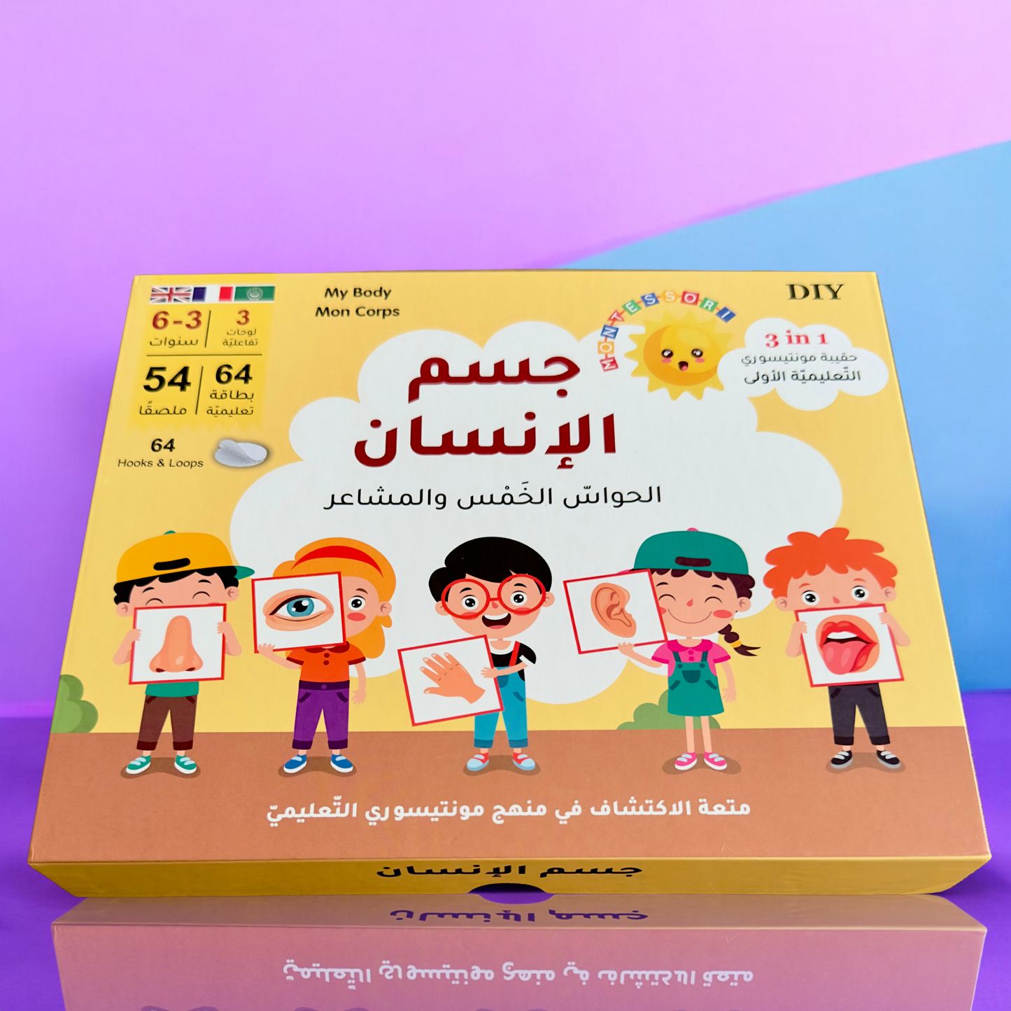 تعرض الصورة الغلاف الخارجي لمجموعة مونتيسوري جسم الإنسان كم عرض الطفولة المبكرة