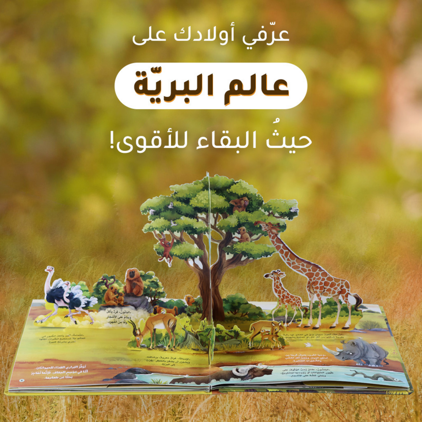 الصور تعرض صور داخلية لصفحات من مجموعة مملكة الحيوان ثلاثية
