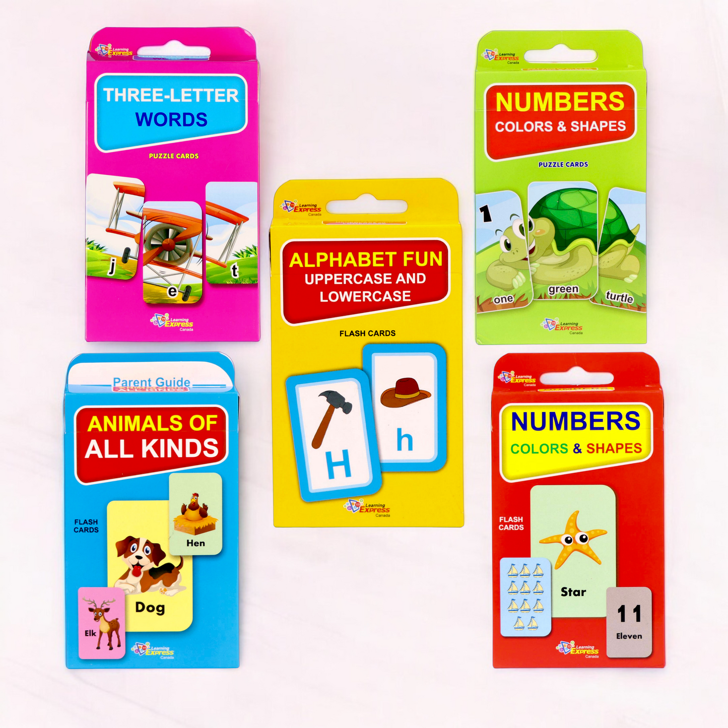 Learning English Flash cards for Kids - 5 Sets