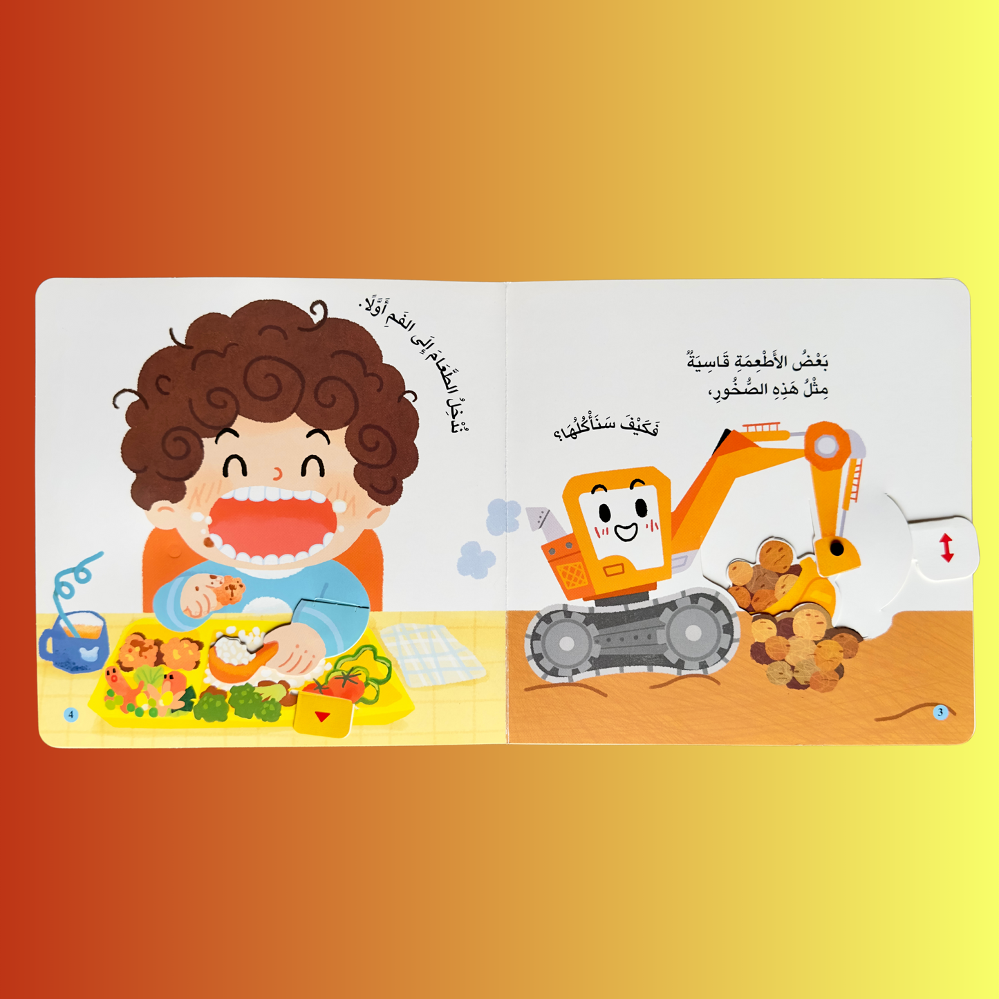 صورة داخلية لصفحات كتاب نأكل لننمو من سلسلة المكشتف الصغير